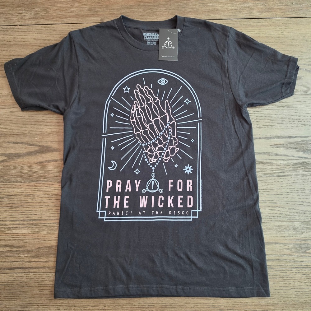 Panic! At The Disco Pray For The Wicked Shirt Mens Medium Black Band Tee NWOT